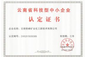 科技型中小企業證書